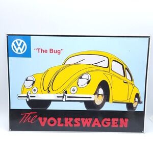 Vintage Volkswagen Metal Sign "The Bug" AG Wolfsburg HJO Holland VW 12 x 16